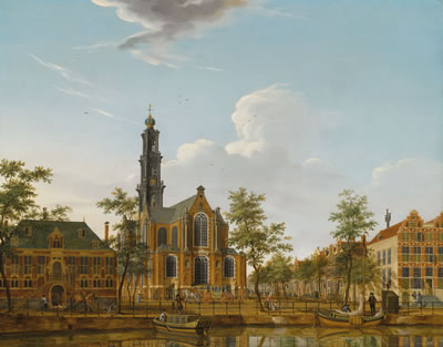 Isaac Ouwater : View of the Westerkerk seen from across the Keizersgracht, Amsterdam