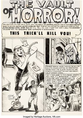 George R Evans : Tales from the Crypt #33 Complete 7-Page Story 'This Trick'll Kill You!' Original Art (EC, 1952)