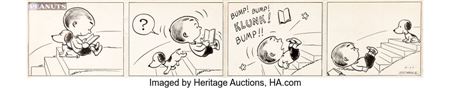 Charles Monroe Schulz : Peanuts Daily Comic Strip Snoopy Original Art dated 11-17-50 (United Feature Syndicate, 1950)