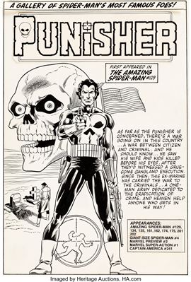 Greg LaRocque : The Amazing Spider-Man Annual #15 Punisher Pin-Up Original Art (Marvel, 1981)