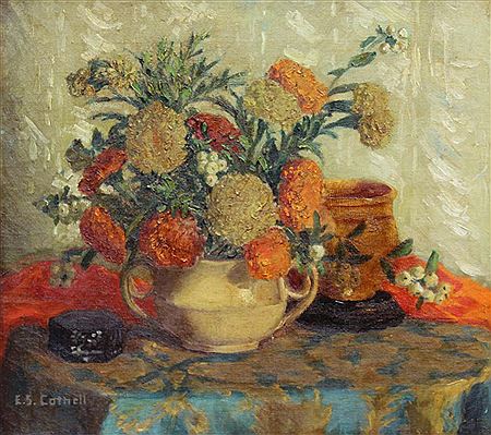 Edna Cathell : Floral Still Life