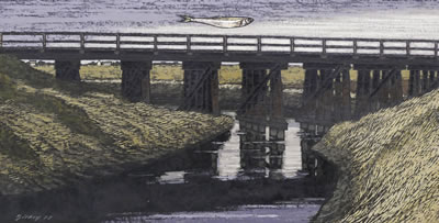 Richard Gilkey : ''Skagit Bridge with Herring'' 1977