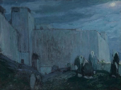 Henry Ossawa Tanner : Moonrise by Kasbah (Morocco)