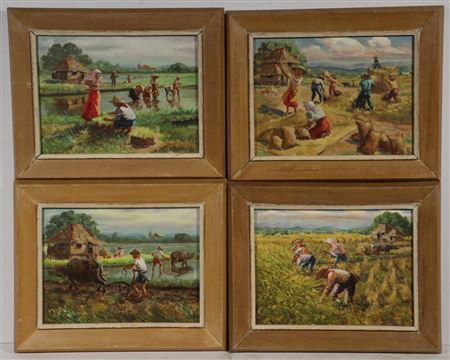 Fortunato Jervoso : (4) Views of Farmers Working the Fields