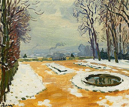 Marcel Belle : Parklandschaft von St. Cloud, Paris im Winter