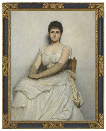 Hubert von Herkomer : Miss Katherine Grant (The Lady in White)