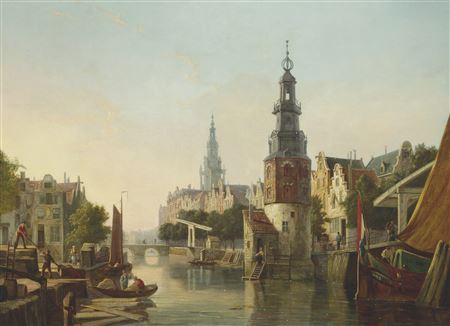 William Raymond Dommersen : Montelbaanstoren and Zuiderkerk, Amsterdam