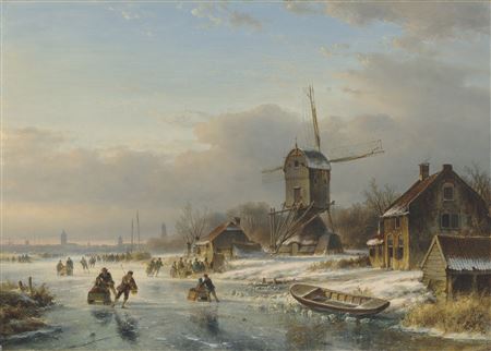 Lodewijk Johannes Kleijn : A winter landscape