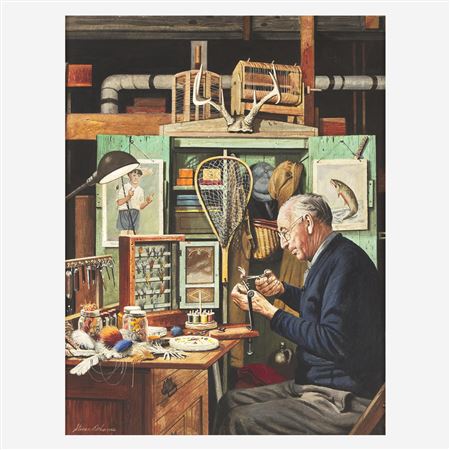 Stevan Dohanos : Tying Flies (Saturday Evening Post Cover)