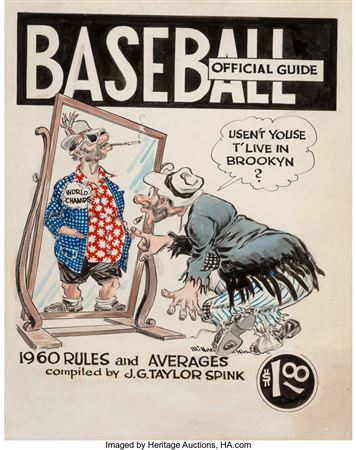 Willard Mullin : World Champions, Baseball Guide cover, 1960