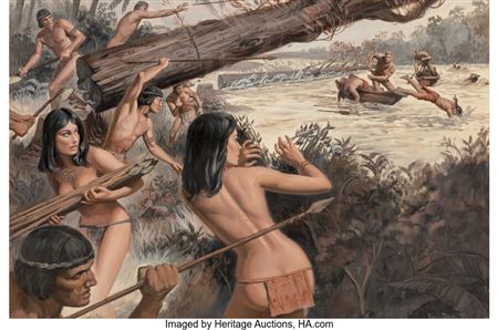 Samson Pollen : The Naked Ones, Action for Men interior illustration, March