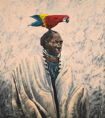 Lawrence Lee : Indian with Parrot