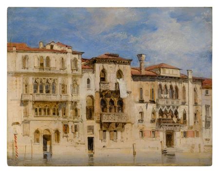 Richard Parkes Bonington : The Palazzi Manolesso-Ferro, Contarini-Fasan and Venier-Contarini on the Grand Canal, Venice