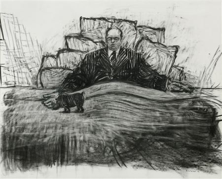 William Joseph Kentridge : Soho in Bed with Rhinoceros' (Drawing for Mine)