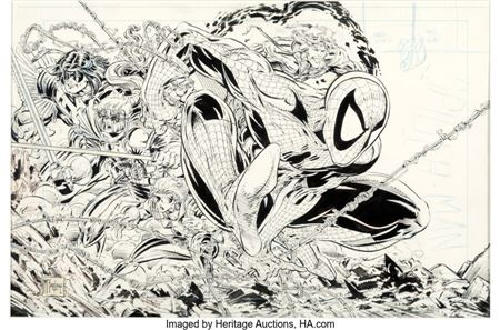 Todd McFarlane : Todd McFarlane Spider-Man #16 Cover X-Force Original Art (Marvel, 1991)