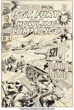 Dick (Richard Bache) Ayers : Dick Ayers and John Severin Sgt. Fury and His Howling Commandos Annual #4 Cover Original Art (Marvel, 1968)