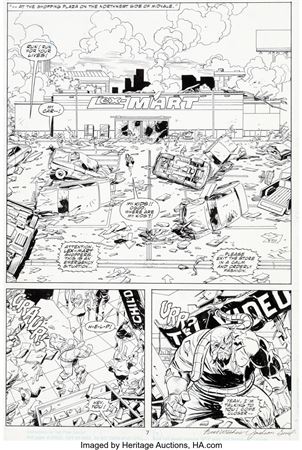 Jackson Guice : Jackson 'Butch' Guice and Dennis Rodier Action Comics #684 Story Page 7 Doomsday Original Art (DC, 1992)