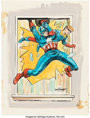 Joe Simon : Original 'Captain America' Painting by Legendary Comic Artist and 'Cap' Creator Joe Simon (1941)