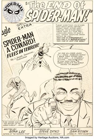 Steve Ditko : Amazing Spider-Man #18 Splash Page 1 Original Art (Marvel, 1964)