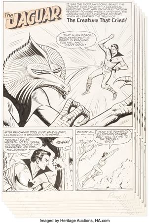 John Giunta : Pep #152 Complete 6-Page Story 'The Creature That Cried' Jaguar Original Art (Archie, 1962)