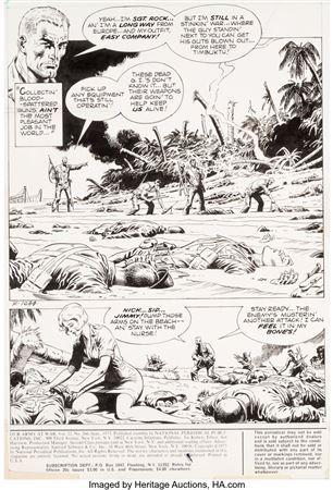 Russ (Russell) DeHart Heath Jr : Our Army at War #260 Complete 14-Page Story 'Hell's Island' Sgt. Rock Original Art (DC, 1972)