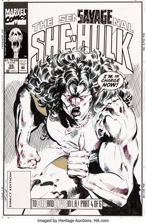 Patrick Olliffe : The Sensational She-Hulk #55 Cover Original Art (Marvel, 1993)