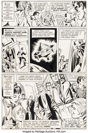 Dick Dillin : Dick Dillin and Joe Giella Justice League #89 Near Complete 22-Page Story 'The Most Dangerous Dreams of All!' Original Art Group of 21 (DC, 1971)