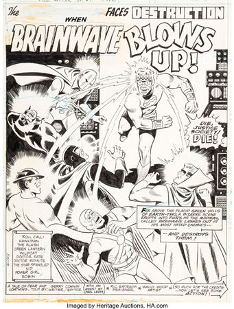 Ric Estrada : Ric Estrada, Wally Wood, and Al Sirois All-Star Comics #59 Splash Page 1 Original Art (DC, 1976)