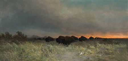 Frederick Schafer : Buffalo Stampede-Prarie Fire