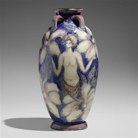 Jens Jacob Herring Krog Jensen : Jewel Porcelain vase with nudes and magnolia