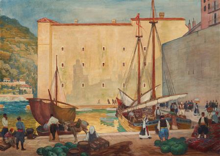 Carl Langhammer : Orientalischer Hafen