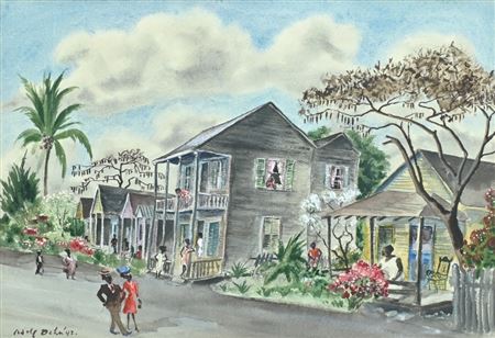 Adolf Arthur Dehn : Street in Key West Florida