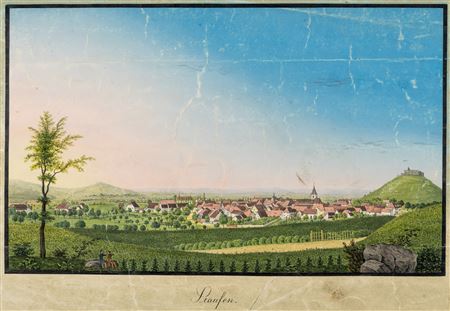 Johann Martin Morat : View of Staufen and the castle