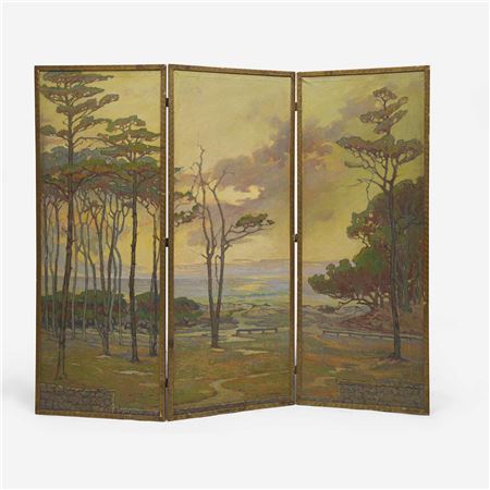 Calthea Vivian : Cypresses, Pacific Grove, California (Three-Panel Screen)