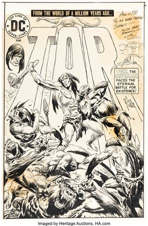 Joe Kubert : Joe Kubert Tor #1 Cover Original Art (DC, 1975)