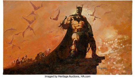 Arthur Suydam : Arthur Suydam 'Batman Moonwalk' Painting Original Art (undated)