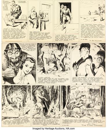 Al Raymond : Flash Gordon/Jungle Jim Sunday Comic Strip Original Art dated 6-18-39 (King Features Syndicate, 1939)