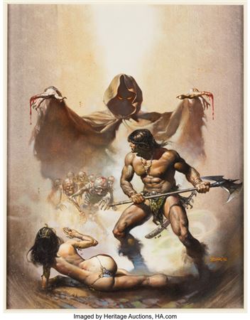 Boris Vallejo : Savage Sword of Conan #12 Cover Painting Original Art (Marvel, 1976)