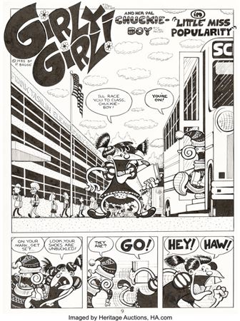 Peter Bagge : Peter Bagge Neat Stuff #4 Girly Girl Complete 7-Page Story Original Art (Fantagraphics, 1986)