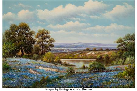 William Robert Thrasher : Blue Fields at Lakeside