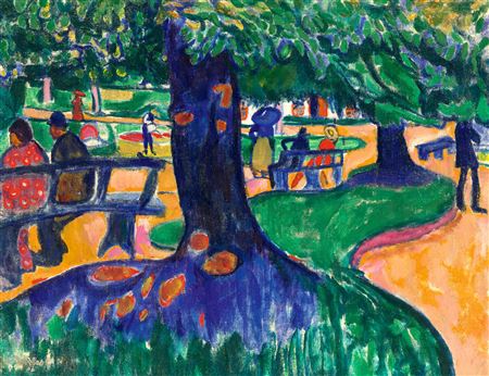 Bela Czobel : Park Scene (Nagybánya), 1906