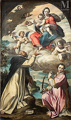 Giovanni Battista Trotti : Virgin of the Rosary with the Saints Dominic and Stephen