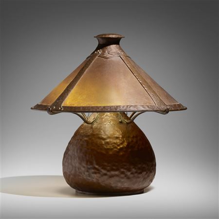 Dirk Van Erp : Rare and Early Warty table lamp