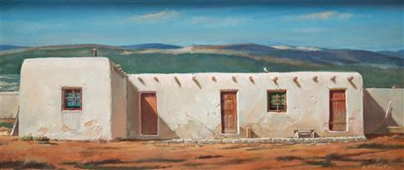 Elmer Novotny : 'SANTA FE HOME, NEW MEXICO'.