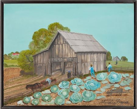 Helen Orr LaFrance : Cabbage Patch Near Barnyard