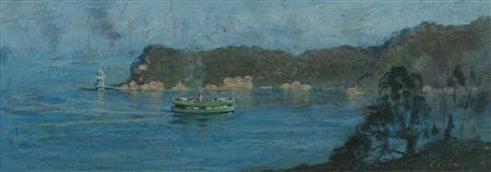 Dixon Copes : Bradleys Head Light and Ferry, from Mosman.