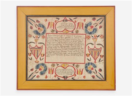 Martin Brechall : Fraktur: Birth Record for Heinrich Getz