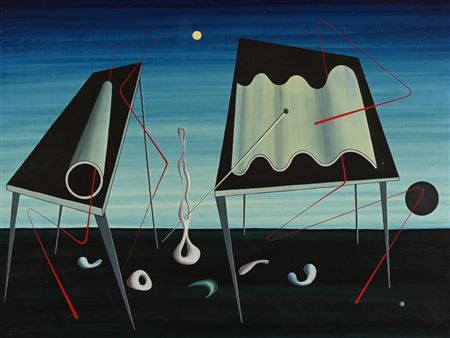 Walter Grab : Beach at Night, 1960