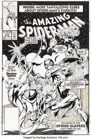 Mark Bagley : The Amazing Spider-Man #370 Cover Original Art (Marvel, 1992)