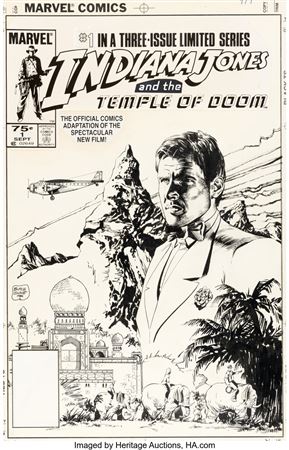 Jackson Guice : Indiana Jones and the Temple of Doom #1 Cover Original Art (Marvel, 1984)